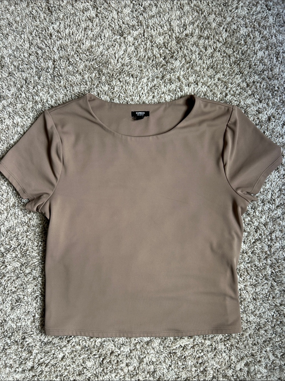 Express Taupe Short Sleeve Top